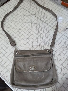 Roots Grey Leather Purse